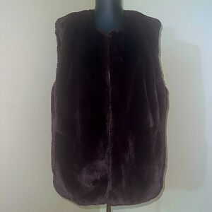 Deep purple faux fur winter vest